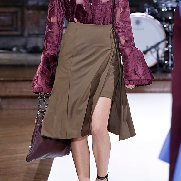 ADEAM Side Slit Flared Skirt in Black (Size 2)